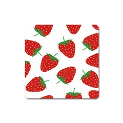 Seamless-pattern-fresh-strawberry Square Magnet