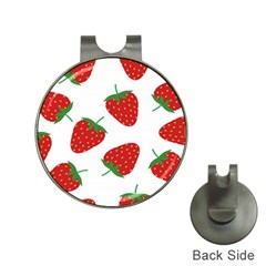 Seamless-pattern-fresh-strawberry Hat Clips With Golf Markers