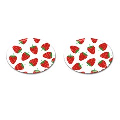 Seamless-pattern-fresh-strawberry Cufflinks (oval)