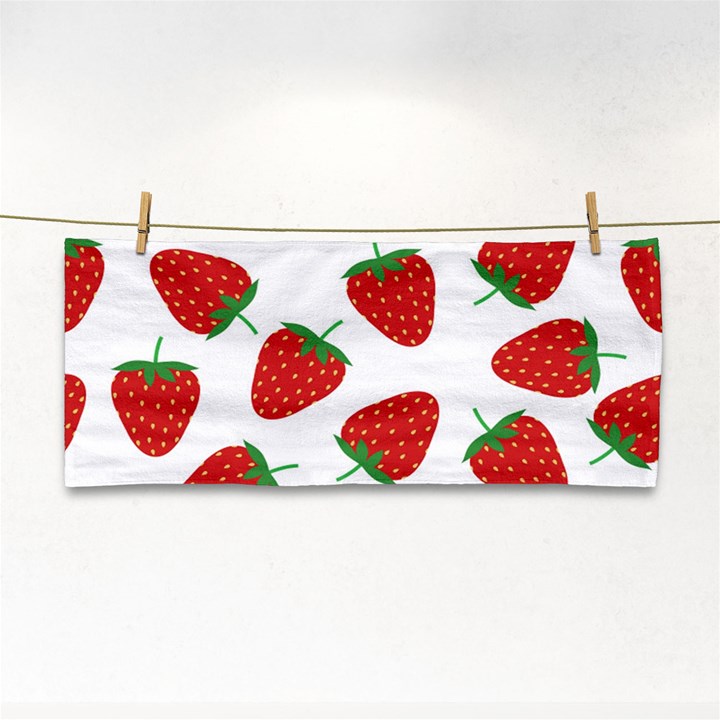 Seamless-pattern-fresh-strawberry Hand Towel