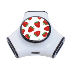 Seamless-pattern-fresh-strawberry 3-port Usb Hub by Jancukart