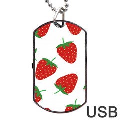 Seamless-pattern-fresh-strawberry Dog Tag Usb Flash (two Sides)