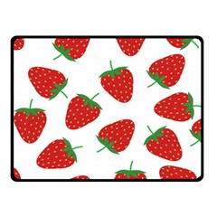 Seamless-pattern-fresh-strawberry Double Sided Fleece Blanket (small)  by Jancukart