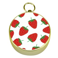 Seamless-pattern-fresh-strawberry Gold Compasses