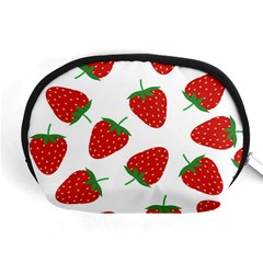 Seamless-pattern-fresh-strawberry Accessory Pouch (medium) by Jancukart