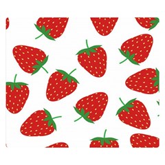 Seamless-pattern-fresh-strawberry Double Sided Flano Blanket (small)  by Jancukart