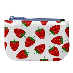 Seamless-pattern-fresh-strawberry Large Coin Purse by Jancukart