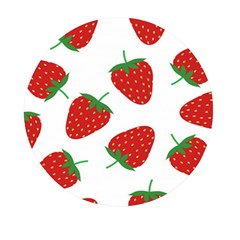 Seamless-pattern-fresh-strawberry Mini Round Pill Box by Jancukart