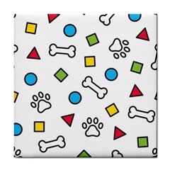 Dog Paw Seamless Pattern Footprint Bone Tile Coaster