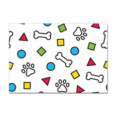 Dog Paw Seamless Pattern Footprint Bone Sticker A4 (10 Pack)