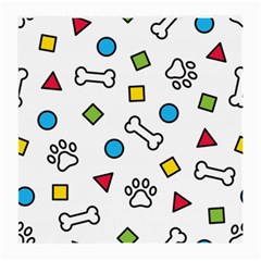 Dog Paw Seamless Pattern Footprint Bone Medium Glasses Cloth (2 Sides)