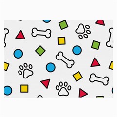 Dog Paw Seamless Pattern Footprint Bone Large Glasses Cloth by Jancukart