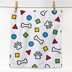 Dog Paw Seamless Pattern Footprint Bone Face Towel