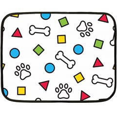 Dog Paw Seamless Pattern Footprint Bone Fleece Blanket (mini) by Jancukart