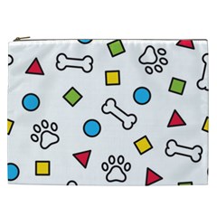 Dog Paw Seamless Pattern Footprint Bone Cosmetic Bag (xxl) by Jancukart