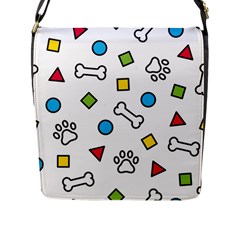 Dog Paw Seamless Pattern Footprint Bone Flap Closure Messenger Bag (l) by Jancukart