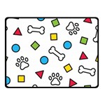 Dog Paw Seamless Pattern Footprint Bone Double Sided Fleece Blanket (Small)  45 x34  Blanket Front