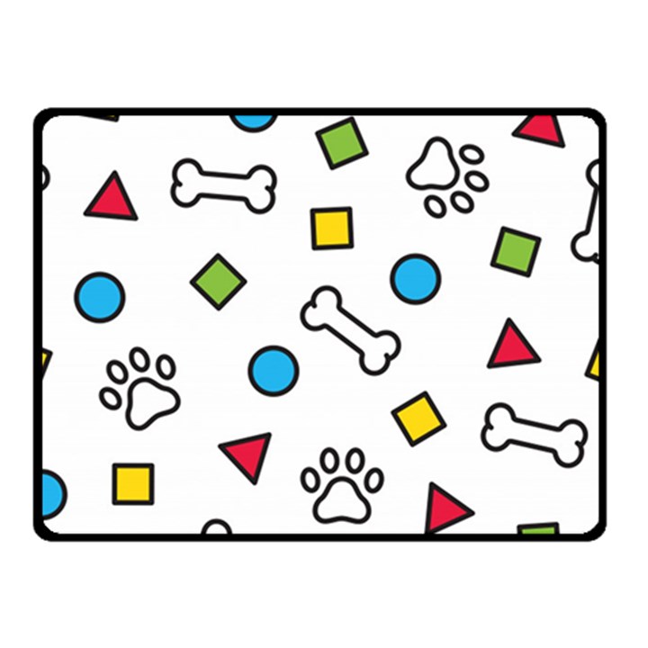 Dog Paw Seamless Pattern Footprint Bone Double Sided Fleece Blanket (Small) 