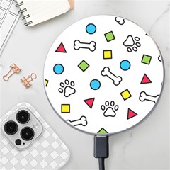 Dog Paw Seamless Pattern Footprint Bone Wireless Charger by Jancukart