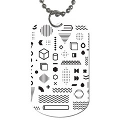 Pattern Hipster Abstract Form Geometric Line Variety Shapes Polka Dots Fashion Style Seamless Dog Tag (two Sides)