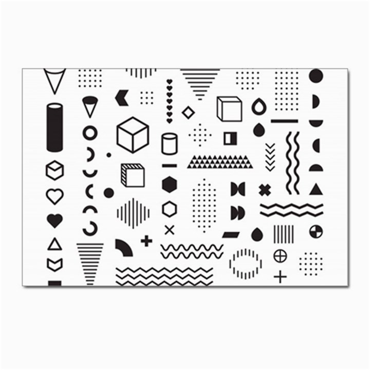 Pattern Hipster Abstract Form Geometric Line Variety Shapes Polka Dots Fashion Style Seamless Postcard 4 x 6  (Pkg of 10)