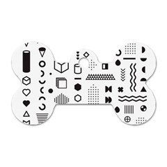 Pattern Hipster Abstract Form Geometric Line Variety Shapes Polka Dots Fashion Style Seamless Dog Tag Bone (two Sides)