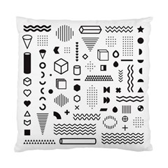 Pattern Hipster Abstract Form Geometric Line Variety Shapes Polka Dots Fashion Style Seamless Standard Cushion Case (two Sides)