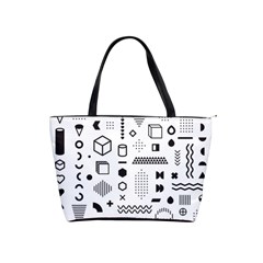 Pattern Hipster Abstract Form Geometric Line Variety Shapes Polka Dots Fashion Style Seamless Classic Shoulder Handbag