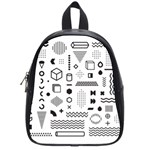 Pattern Hipster Abstract Form Geometric Line Variety Shapes Polka Dots Fashion Style Seamless School Bag (Small) Front