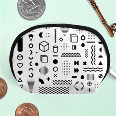 Pattern Hipster Abstract Form Geometric Line Variety Shapes Polka Dots Fashion Style Seamless Accessory Pouch (medium) by Jancukart