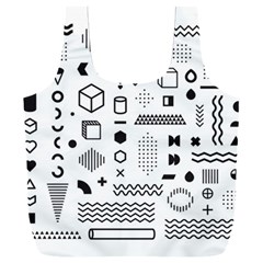 Pattern Hipster Abstract Form Geometric Line Variety Shapes Polka Dots Fashion Style Seamless Full Print Recycle Bag (xxxl)