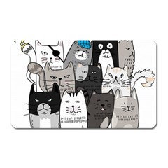 Cute Cat Hand Drawn Cartoon Style Magnet (rectangular) by Jancukart