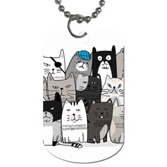 Cute Cat Hand Drawn Cartoon Style Dog Tag (one Side)