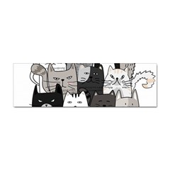 Cute Cat Hand Drawn Cartoon Style Sticker Bumper (10 Pack)