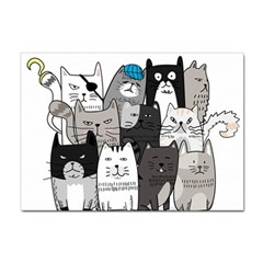 Cute Cat Hand Drawn Cartoon Style Sticker A4 (100 Pack)