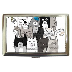 Cute Cat Hand Drawn Cartoon Style Cigarette Money Case