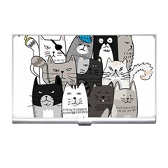 Cute Cat Hand Drawn Cartoon Style Business Card Holder