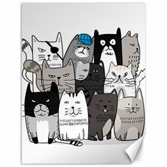 Cute Cat Hand Drawn Cartoon Style Canvas 12  X 16 