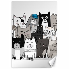 Cute Cat Hand Drawn Cartoon Style Canvas 20  X 30 