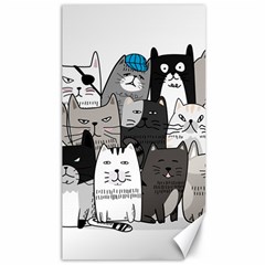 Cute Cat Hand Drawn Cartoon Style Canvas 40  X 72 