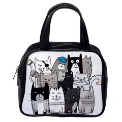 Cute Cat Hand Drawn Cartoon Style Classic Handbag (one Side)