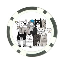 Cute Cat Hand Drawn Cartoon Style Poker Chip Card Guard (10 Pack)