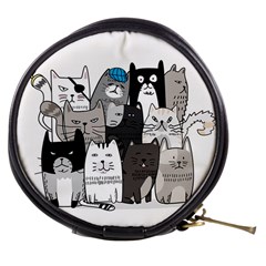 Cute Cat Hand Drawn Cartoon Style Mini Makeup Bag