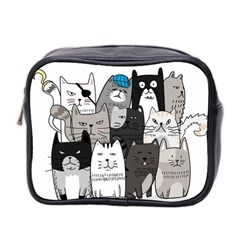 Cute Cat Hand Drawn Cartoon Style Mini Toiletries Bag (two Sides)