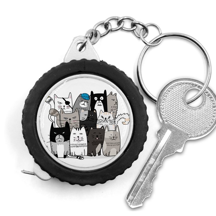 Cute Cat Hand Drawn Cartoon Style Measuring Tape