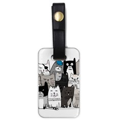 Cute Cat Hand Drawn Cartoon Style Luggage Tag (one Side)