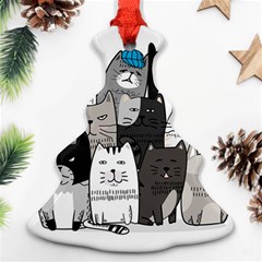 Cute Cat Hand Drawn Cartoon Style Christmas Tree Ornament (two Sides) by Jancukart