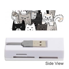 Cute Cat Hand Drawn Cartoon Style Memory Card Reader (stick) by Jancukart