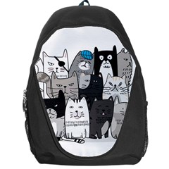 Cute Cat Hand Drawn Cartoon Style Backpack Bag