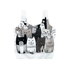 Cute Cat Hand Drawn Cartoon Style Full Print Recycle Bag (s) by Jancukart